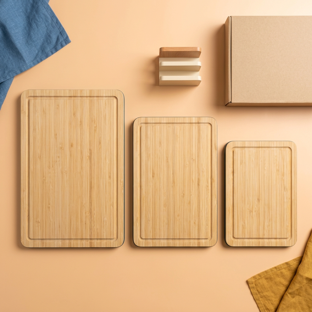 Overhead concept view of large medium and small boards with separate stand